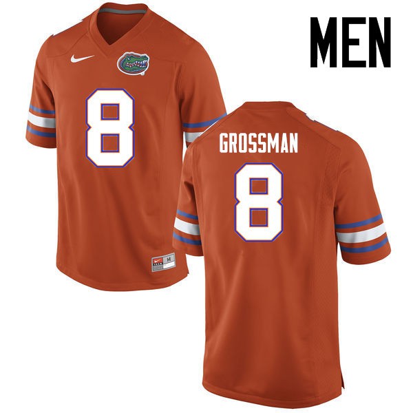 Florida Gators Men #8 Rex Grossman College Football Jerseys Orange